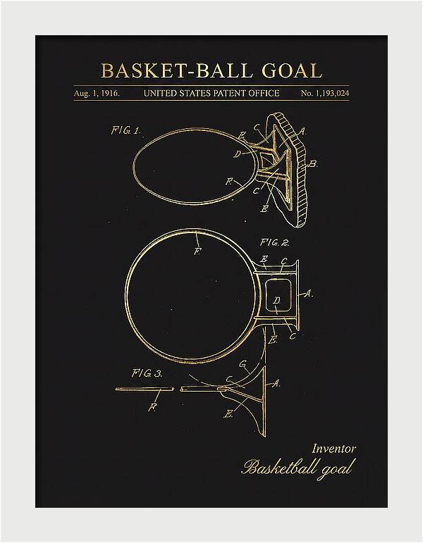 Basket Ball Goal Gold Patent Us1193024
