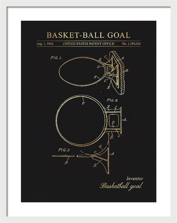 Basket Ball Goal Gold Patent Us1193024