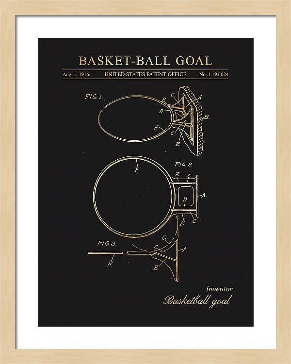Basket Ball Goal Gold Patent Us1193024