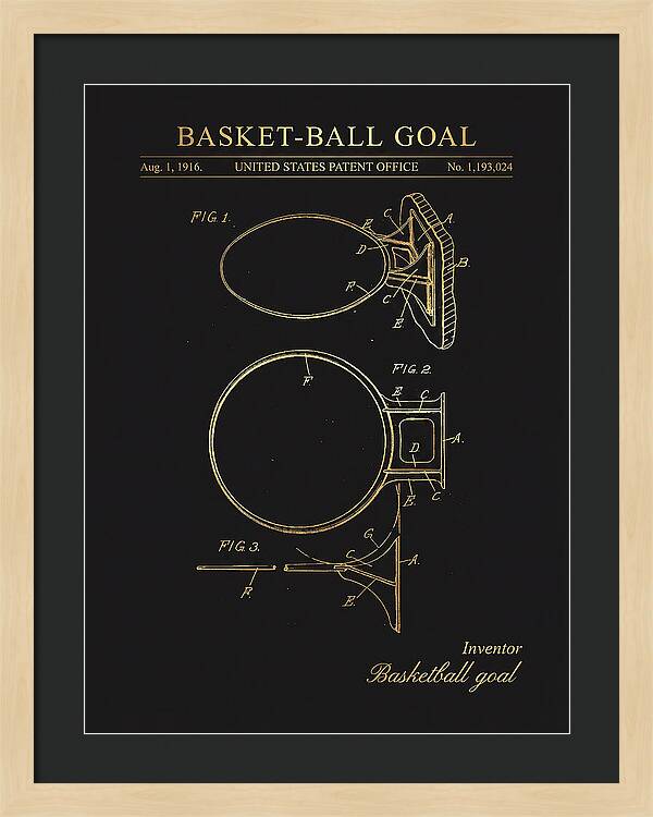 Basket Ball Goal Gold Patent Us1193024