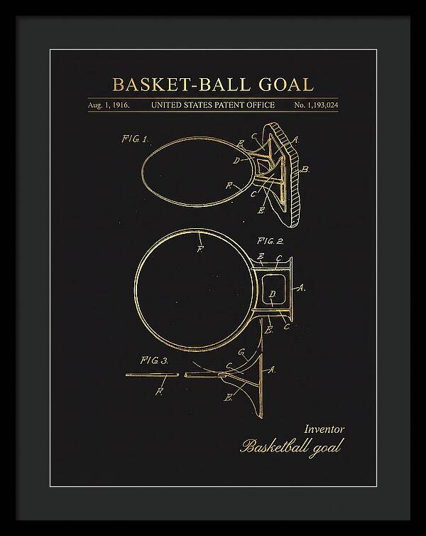 Basket Ball Goal Gold Patent Us1193024
