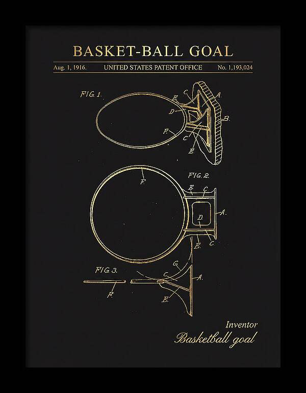 Basket Ball Goal Gold Patent Us1193024