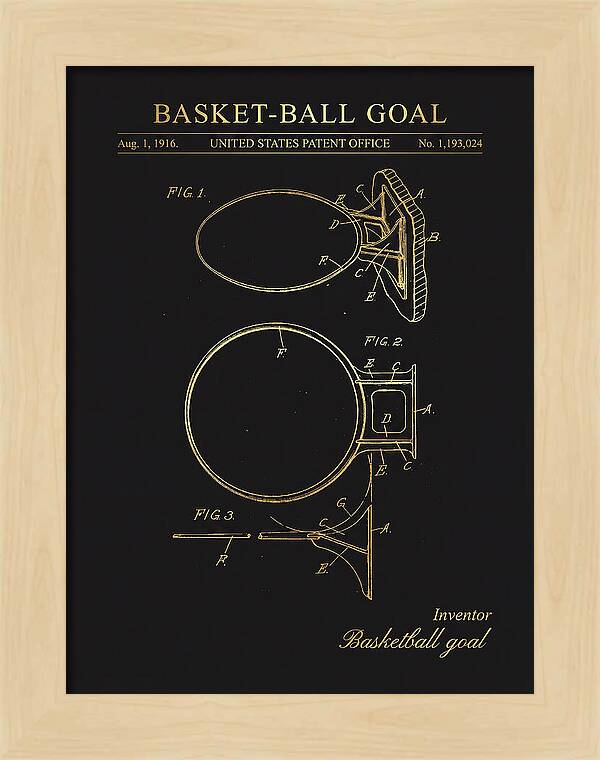 Basket Ball Goal Gold Patent Us1193024