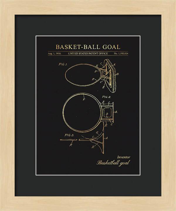 Basket Ball Goal Gold Patent Us1193024