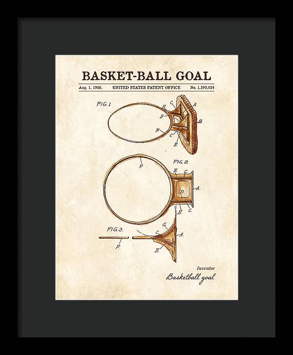 Basket Ball Goal Watercolor Patent Us1193024