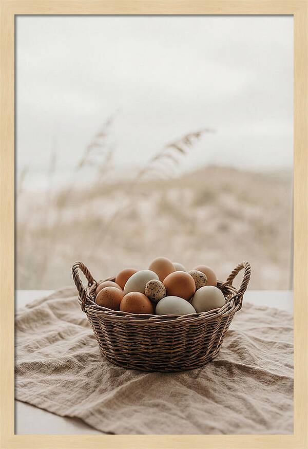 Basket Of Fresh Farm Eggs