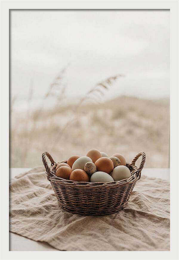 Basket Of Fresh Farm Eggs