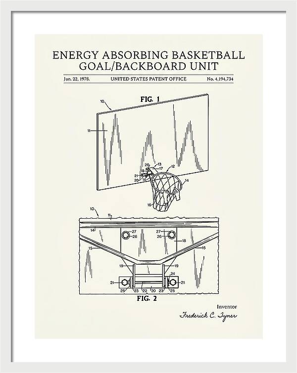Basketball Backboard And Goal Minimalist Patent Us4194734