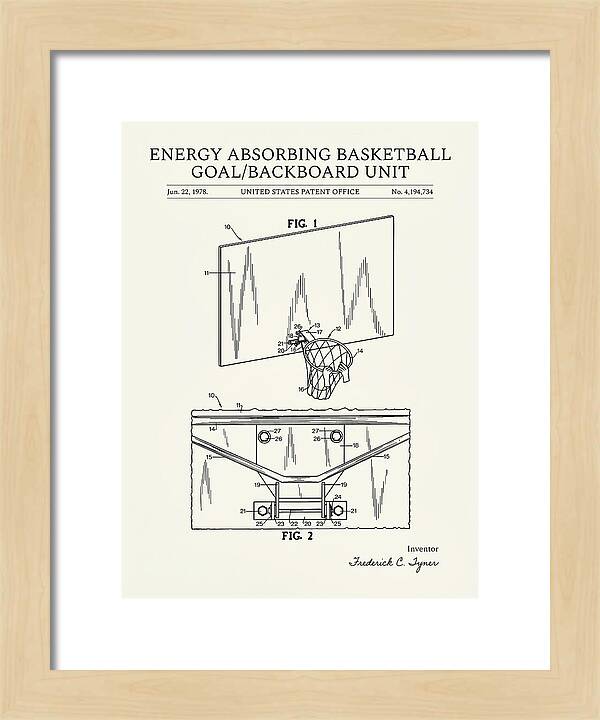 Basketball Backboard And Goal Minimalist Patent Us4194734