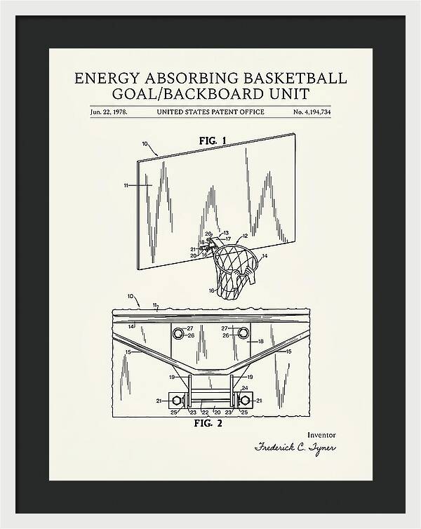 Basketball Backboard And Goal Minimalist Patent Us4194734