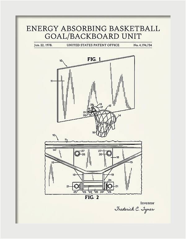 Basketball Backboard And Goal Minimalist Patent Us4194734