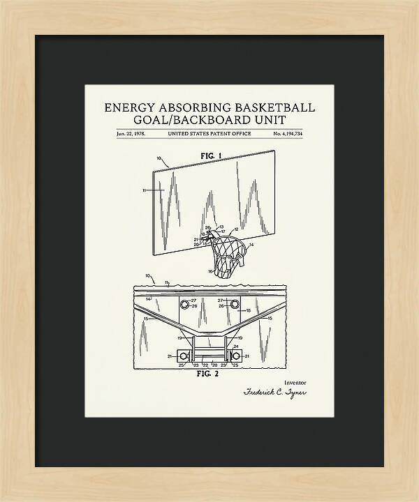 Basketball Backboard And Goal Minimalist Patent Us4194734