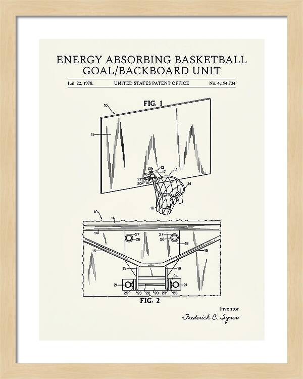 Basketball Backboard And Goal Minimalist Patent Us4194734
