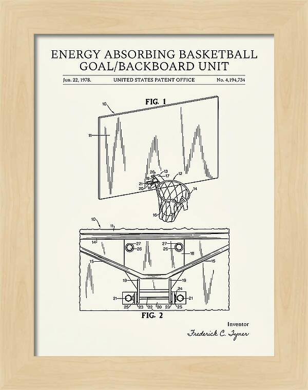 Basketball Backboard And Goal Minimalist Patent Us4194734
