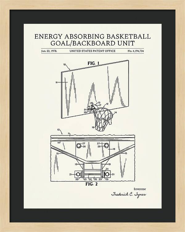 Basketball Backboard And Goal Minimalist Patent Us4194734