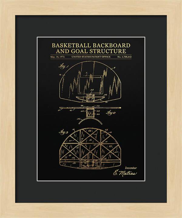Basketball Backboard And Goal Structure Gold Patent Us3788642