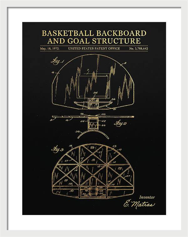 Basketball Backboard And Goal Structure Gold Patent Us3788642