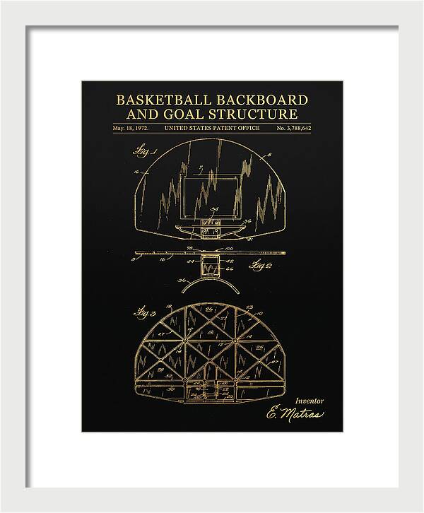 Basketball Backboard And Goal Structure Gold Patent Us3788642