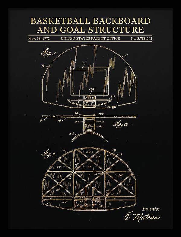 Basketball Backboard And Goal Structure Gold Patent Us3788642
