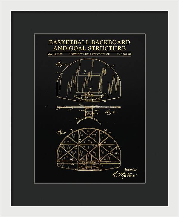 Basketball Backboard And Goal Structure Gold Patent Us3788642