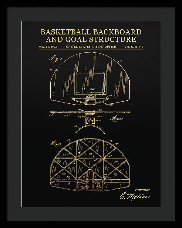 Basketball Backboard And Goal Structure Gold Patent Us3788642