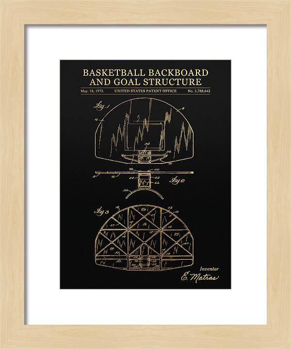 Basketball Backboard And Goal Structure Gold Patent Us3788642