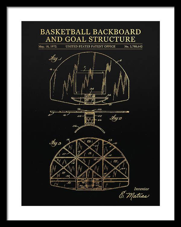 Basketball Backboard And Goal Structure Gold Patent Us3788642
