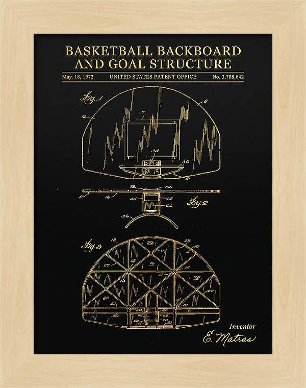 Basketball Backboard And Goal Structure Gold Patent Us3788642