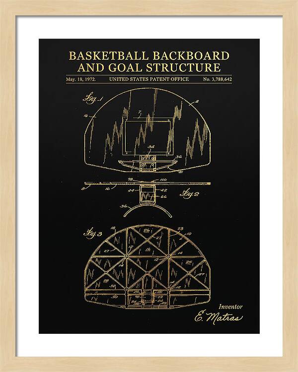 Basketball Backboard And Goal Structure Gold Patent Us3788642