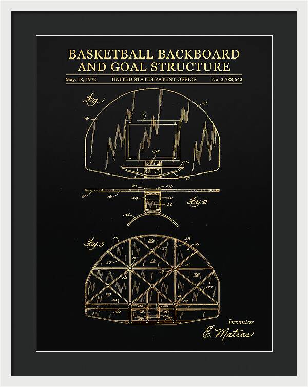 Basketball Backboard And Goal Structure Gold Patent Us3788642