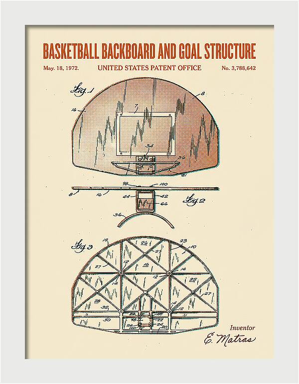 Basketball Backboard And Goal Structure Retro Patent Us3788642