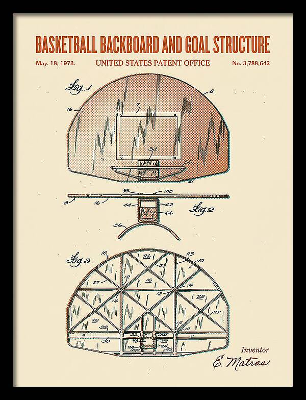 Basketball Backboard And Goal Structure Retro Patent Us3788642