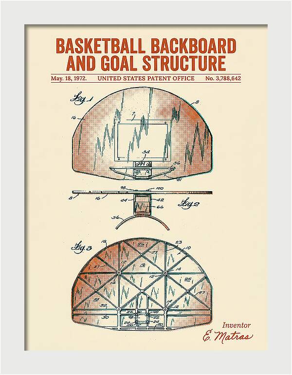 Basketball Backboard And Goal Structure Retro Patent Us3788642a