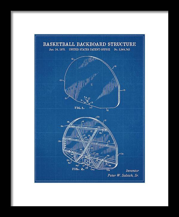Basketball Backboard Structure Blueprint Patent Us3964743