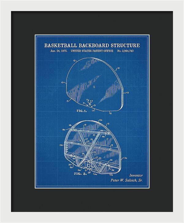 Basketball Backboard Structure Blueprint Patent Us3964743