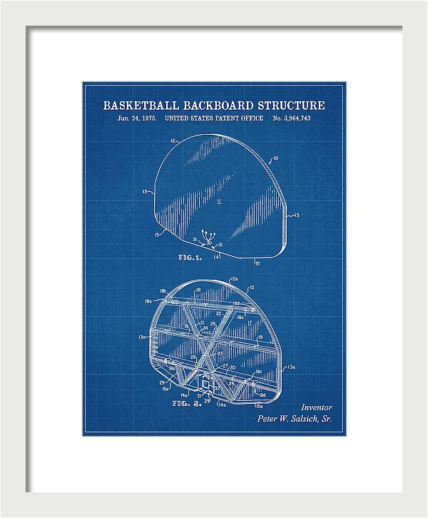 Basketball Backboard Structure Blueprint Patent Us3964743