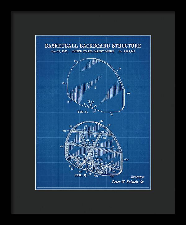 Basketball Backboard Structure Blueprint Patent Us3964743