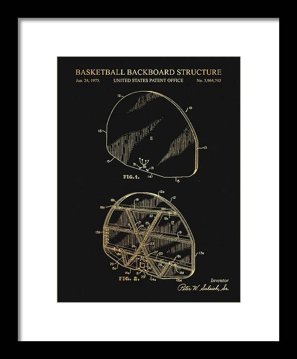 Basketball Backboard Structure Gold Patent Us3964743