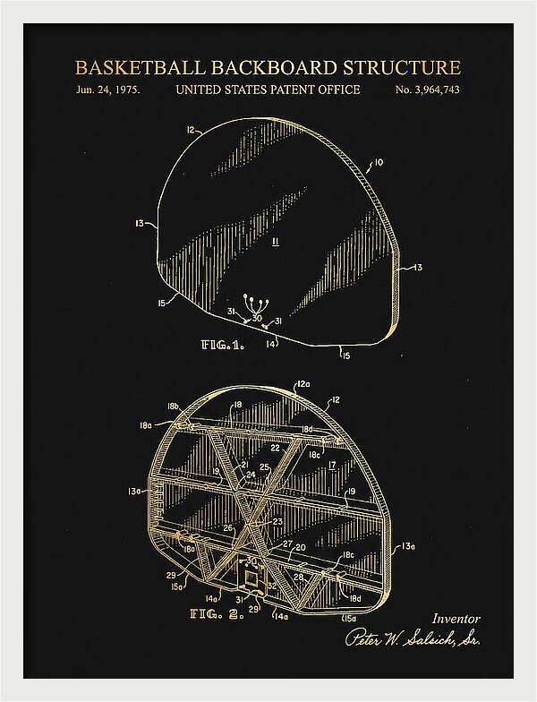 Basketball Backboard Structure Gold Patent Us3964743