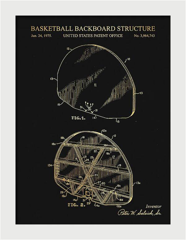 Basketball Backboard Structure Gold Patent Us3964743