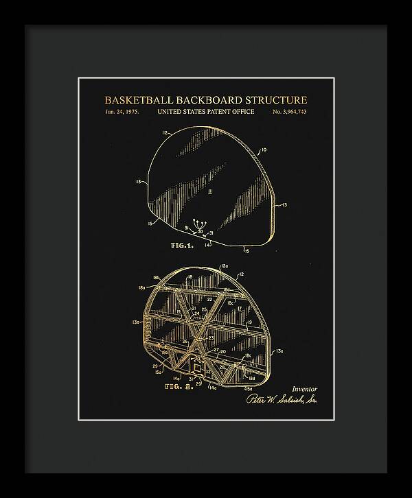 Basketball Backboard Structure Gold Patent Us3964743