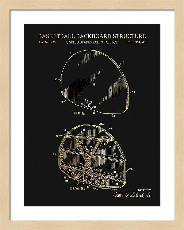 Basketball Backboard Structure Gold Patent Us3964743