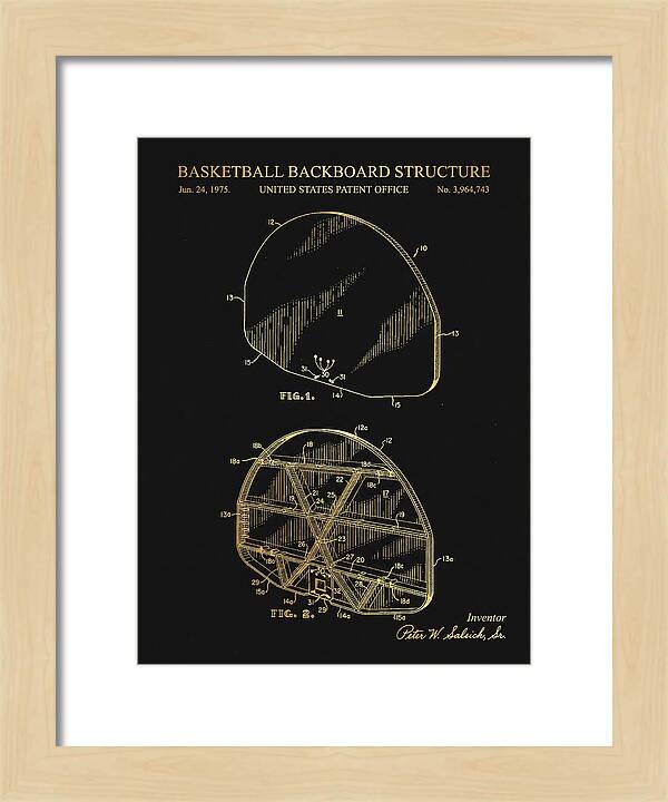 Basketball Backboard Structure Gold Patent Us3964743