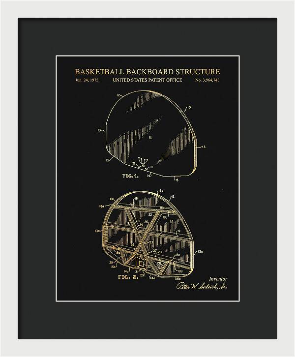 Basketball Backboard Structure Gold Patent Us3964743