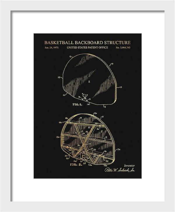 Basketball Backboard Structure Gold Patent Us3964743