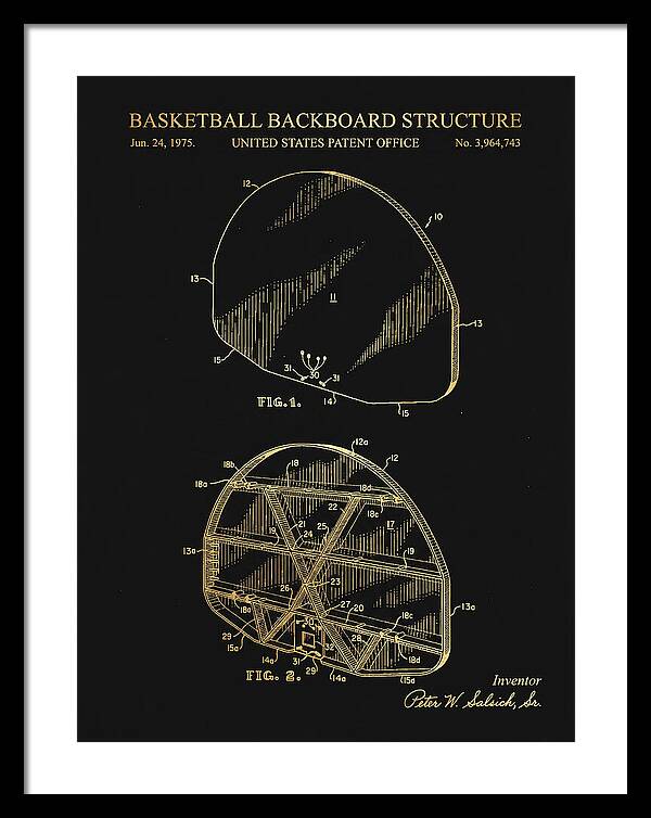 Basketball Backboard Structure Gold Patent Us3964743