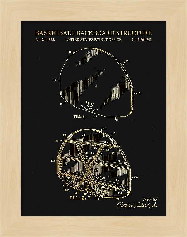 Basketball Backboard Structure Gold Patent Us3964743