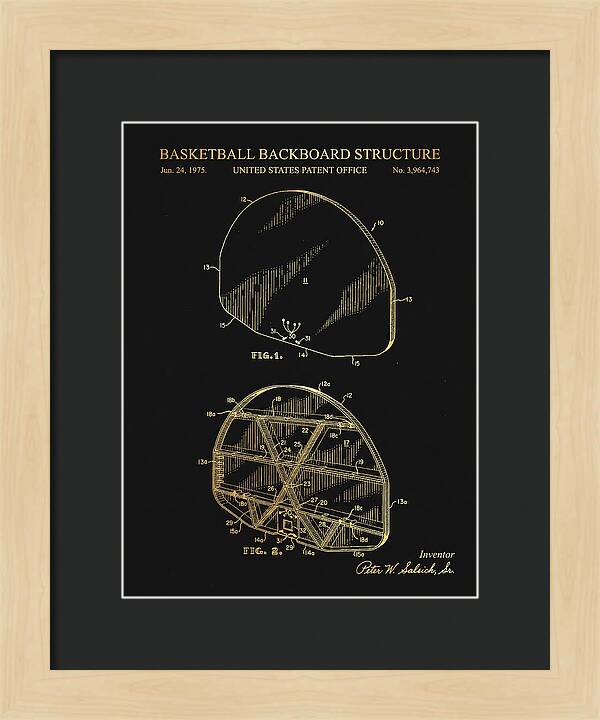 Basketball Backboard Structure Gold Patent Us3964743