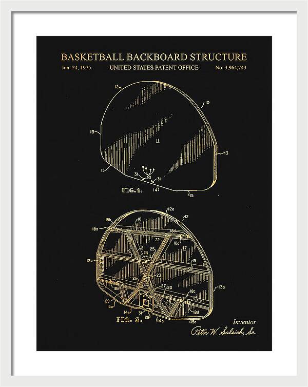 Basketball Backboard Structure Gold Patent Us3964743
