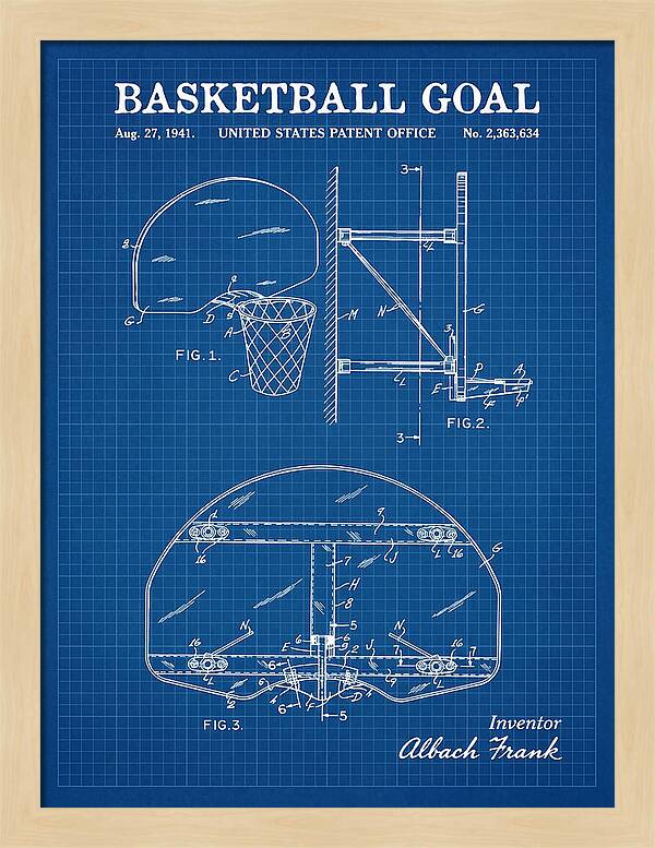 Basketball Goal Blueprint Patent Us2363634